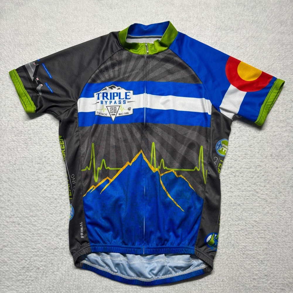 Primal Cycling Jersey Triple Bypass 28 Years Colorado Rocky Mountain Men's M